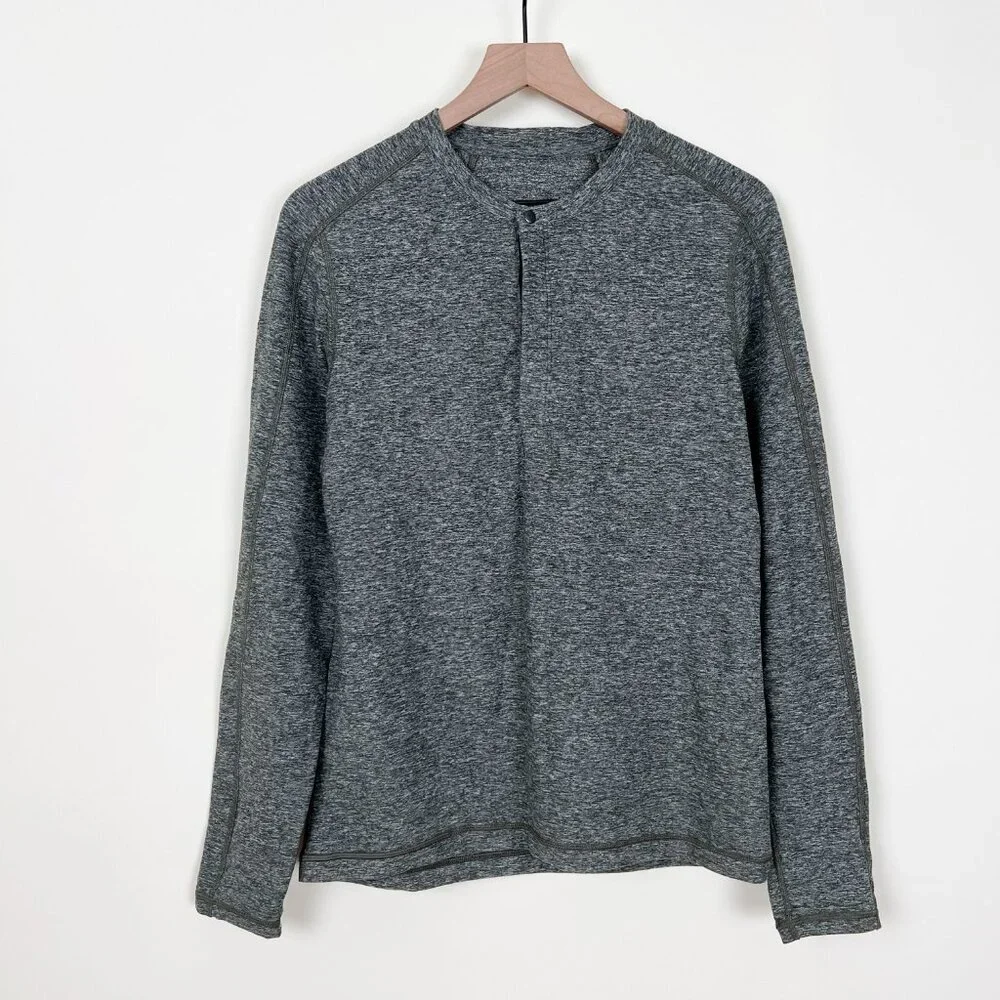 Lululemon Mens Surge Long Sleeve Henley Button Up Casual Athletic T-Shirt Jersey - Picture 8 of 11